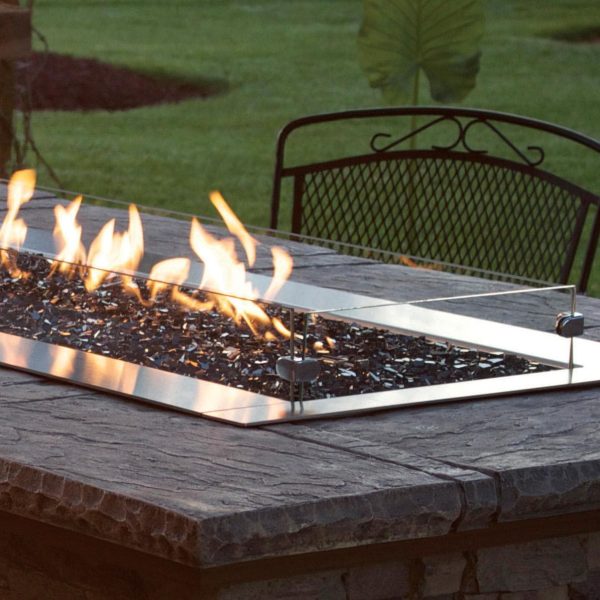 White Mountain Hearth By Empire Glass Wind Deflector Kit for 60-Inch Outdoor Linear Fire Pits