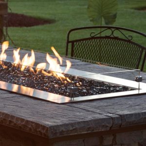 White Mountain Hearth By Empire Glass Wind Deflector Kit for 48-Inch Outdoor Linear Fire Pits