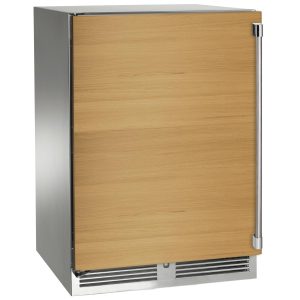 Perlick 24-Inch Signature Series Stainless Steel Panel Ready Outdoor Wine Reserve w/ Door Lock - Left Hinged - HP24WO-4-2LL