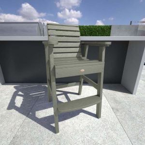 Elm Pointe Recycled Plastic Bar Stool in Eucalyptus by Lakeview Outdoor Designs
