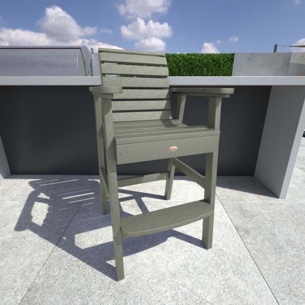 Elm Pointe Recycled Plastic Bar Stool in Eucalyptus by Lakeview Outdoor Designs