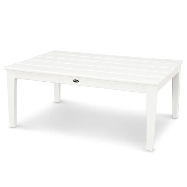Newport 42 X 27 Inch Rectangular Recycled Plastic Coffee Table in White by POLYWOOD