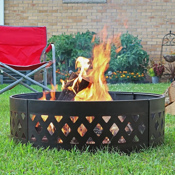 36 Inch Round Steel Wood-Burning Fire Pit in by Ultimate Patio