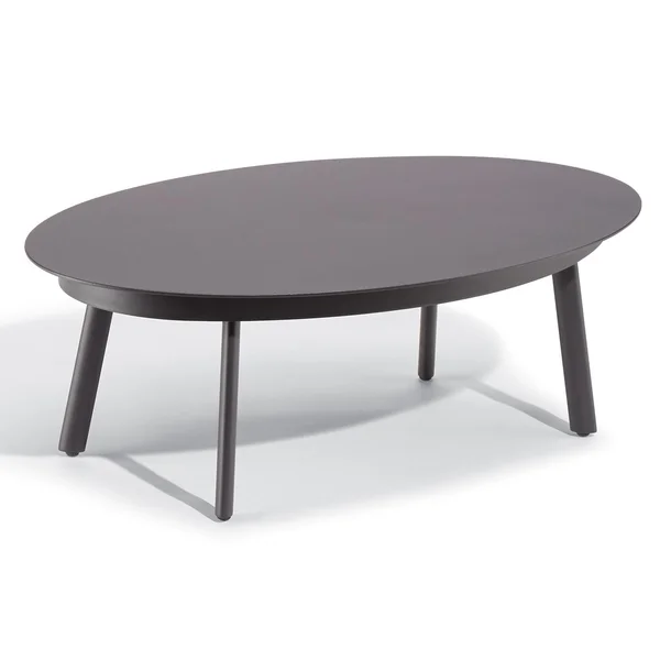 Eiland 42 X 26 Inch Oval Aluminum Coffee Table in Carbon by Oxford Garden