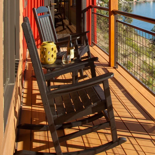 Presidential 3 Pc Recycled Plastic Seating Set w/ South Beach End Table in Black by POLYWOOD