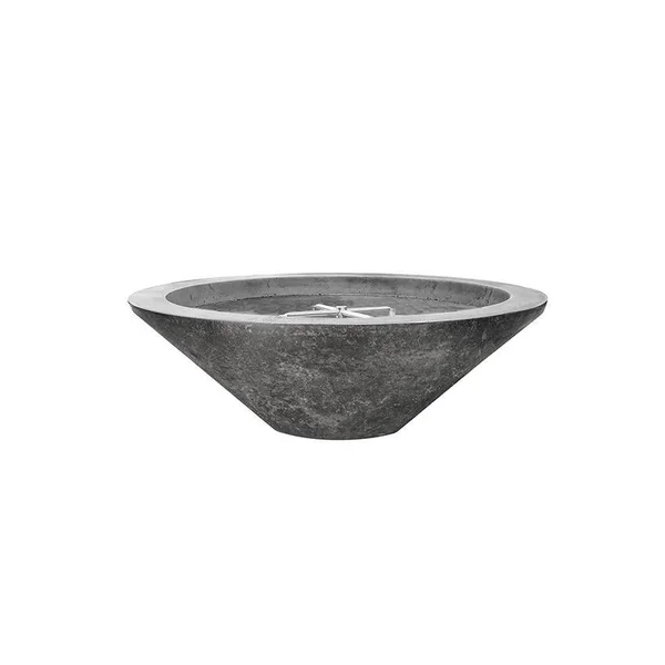 Ironwood 48 Inch Round GFRC Natural Gas Fire Bowl in Pewter by Lakeview Outdoor Designs