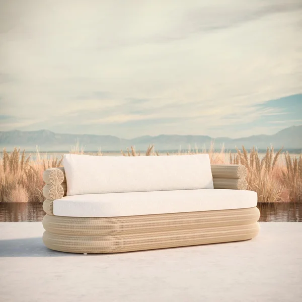 Texoma Wicker Sofa in Almond/Cloud by Azzurro Living