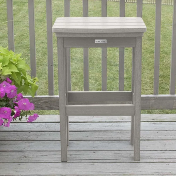 Hart Lane Recycled Plastic Bar Stool in Harbor Gray by Lakeview Outdoor Designs