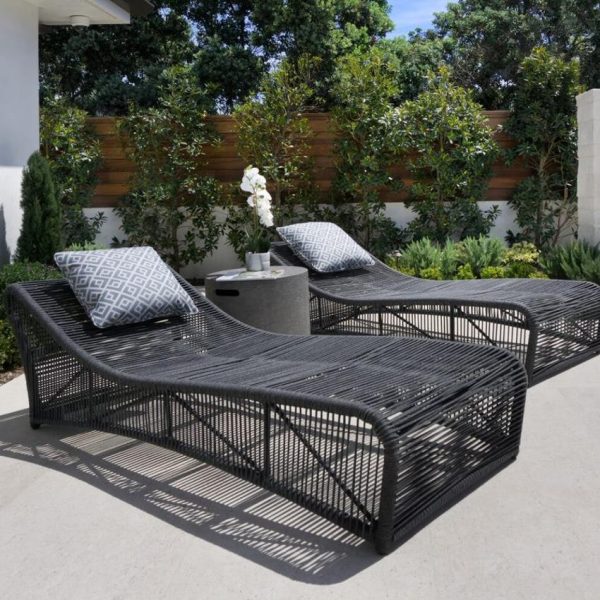 Milano 3 Pc Set Aluminum Chaise Lounge Set in Charcoal by Sunset West