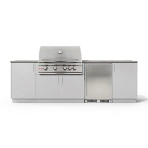 Urban Bonfire Horizon 32 Outdoor Kitchen w/ Blaze LTE Propane Grill, Refrigerator, Keon Dekton Countertop & Chantilly Finish - B-Horizon-32-Blaze-Keon-Chantilly