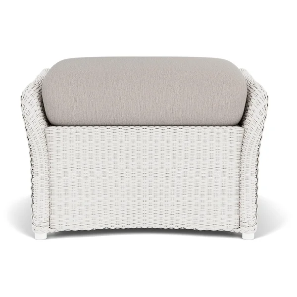 Weekend Retreat Lloyd Loom Ottoman in White/Remy Cloud by Lloyd Flanders