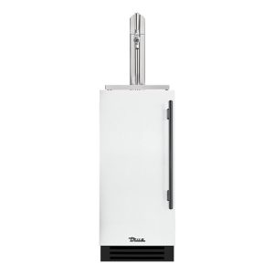 True 15 Inch Left Hinge Outdoor Single Tap Beverage Dispenser - Matte White w/ Pewter Handle - TUR-15BD-L-OP-C~DSK-030-H05