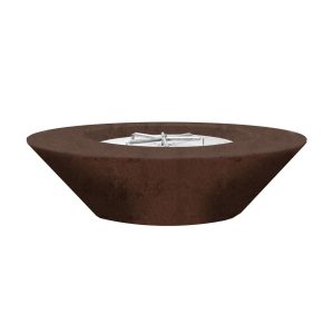 Ironwood 60 Inch Round GFRC Propane Fire Bowl in Cafe by Lakeview Outdoor Designs