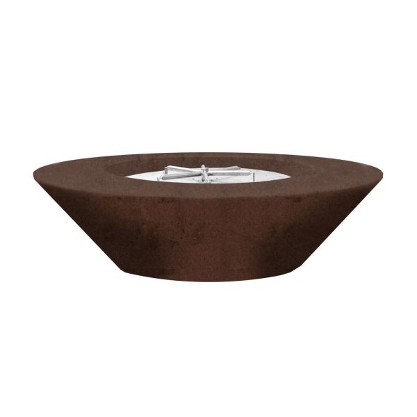 Ironwood 60 Inch Round GFRC Propane Fire Bowl in Cafe by Lakeview Outdoor Designs