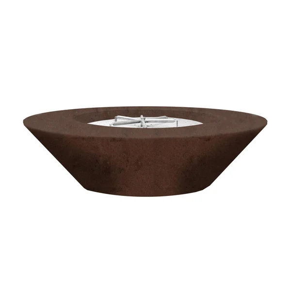 Ironwood 60 Inch Round GFRC Propane Fire Bowl in Cafe by Lakeview Outdoor Designs