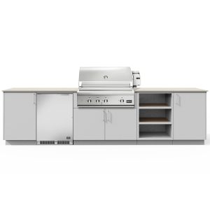 Urban Bonfire Taiga 36 Outdoor Kitchen w/ DCS Natural Gas Grill, Refrigerator, Danae Dekton Countertop & Chantilly Finish - B-Taiga-36-DCS-Danae-Chantilly