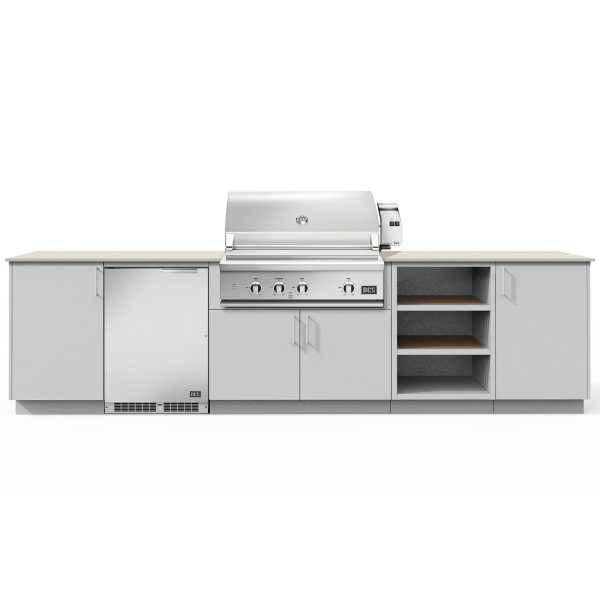 Urban Bonfire Taiga 36 Outdoor Kitchen w/ DCS Natural Gas Grill, Refrigerator, Danae Dekton Countertop & Chantilly Finish - B-Taiga-36-DCS-Danae-Chantilly