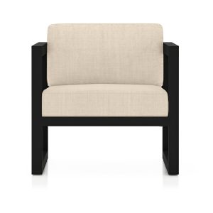 Misty Cove Aluminum Club Chair in Black/Canvas Flax by Lakeview Outdoor Designs