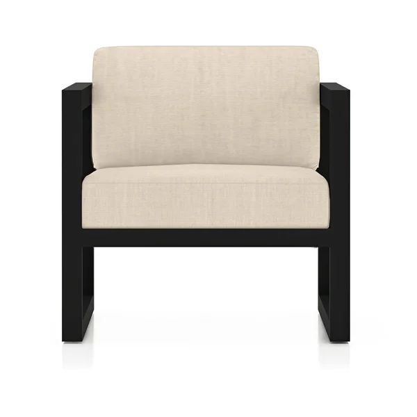 Misty Cove Aluminum Club Chair in Black/Canvas Flax by Lakeview Outdoor Designs