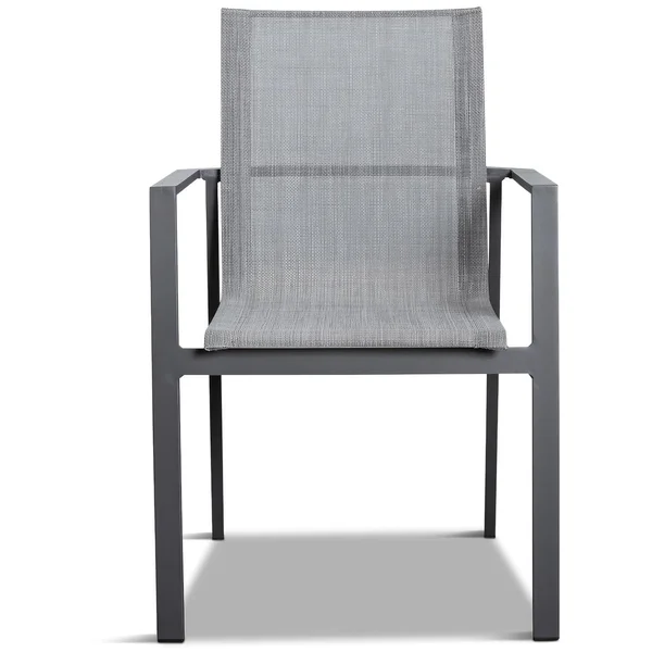 Spring Bay Aluminum Dining Arm Chair in Slate/Slate by Lakeview Outdoor Designs