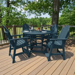 Dream Bay 5 Pc Recycled Plastic Counter Height Dining Set in Nantucket Blue by Lakeview