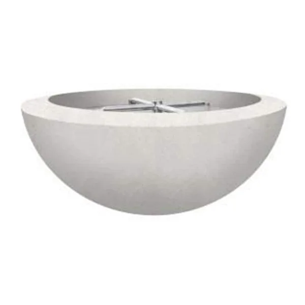 Valley Bay 2 29 Inch Round GFRC Natural Gas Fire Bowl in Ultra White by Lakeview Outdoor Designs