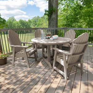 Dream Bay 5 Pc Recycled Plastic Dining Set in Woodland Brown by Lakeview
