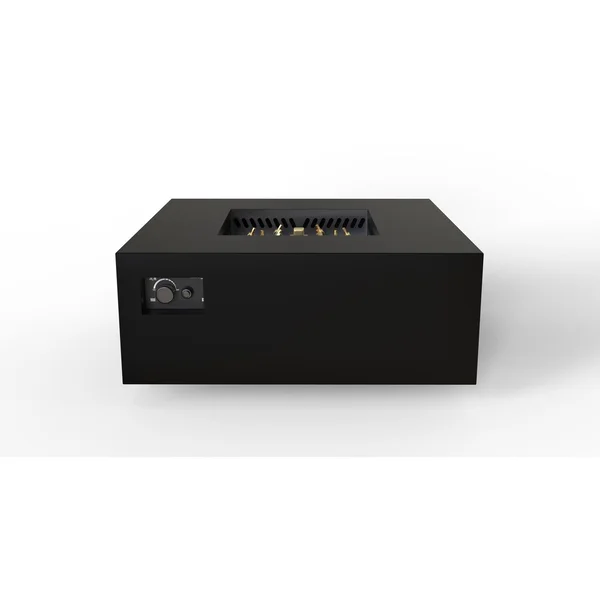 AON 40 Inch Square Powder Coated Steel Natural Gas Fire Pit Table in Black by Warming Trends