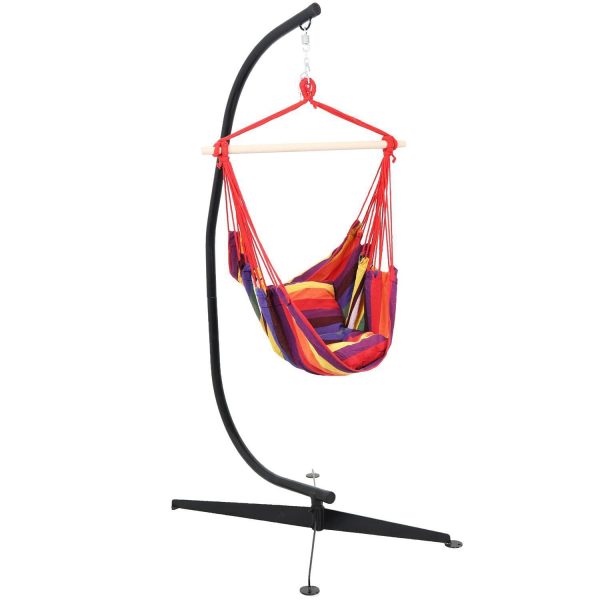 Ultimate Patio Hanging Hammock Chair w/ Cushions & C-Stand - Sunset