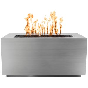 Pismo 60 Inch Rectangular Stainless Steel Propane Fire Pit by The Outdoor Plus