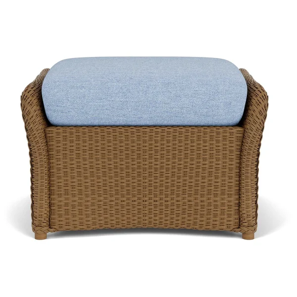 Weekend Retreat Lloyd Loom Ottoman in Hickory/Demo Skyway by Lloyd Flanders