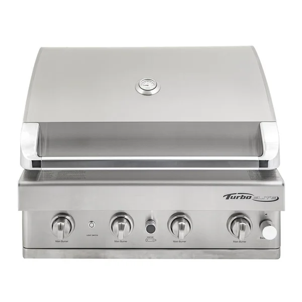 Turbo Elite 32-Inch 4-Burner Built-In Natural Gas Grill With Rear Infrared Burner - BTE3221BNG