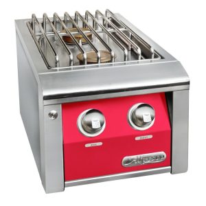 Alfresco Natural Gas Double Side Burner For Freestanding Grills in Raspberry Red - AXESB-2C-NG-S3027