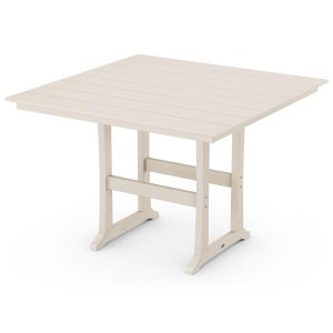 POLYWOOD 59-Inch Farmhouse Trestle Bar Table - Sand
