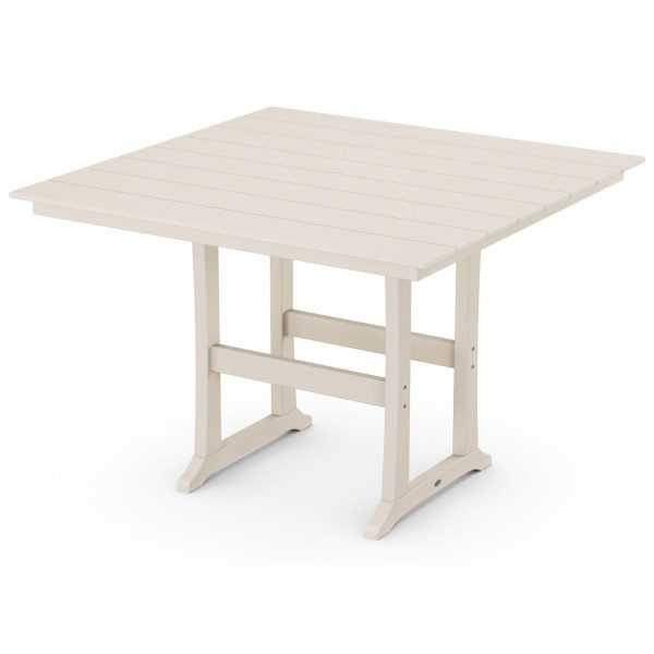 POLYWOOD 59-Inch Farmhouse Trestle Bar Table - Sand