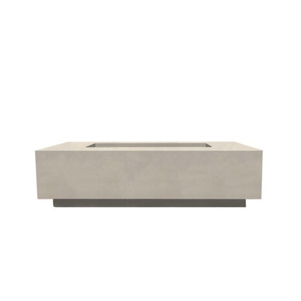 Cascata Bay 8 60 Inch Rectangular GFRC Natural Gas Fire Pit Table in Coastal by Lakeview Outdoor Designs