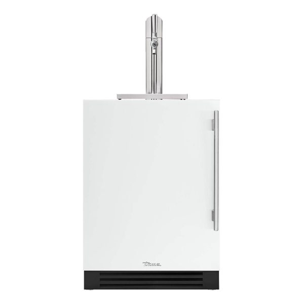 True 24 Inch Left Hinge Outdoor Single Tap Beverage Dispenser - Matte White w/ Stainless Handle - TUR-24BD-L-OP-C~DSK-030-H04