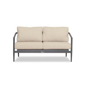Midnight Cove 2 Person Aluminum Loveseat in Slate/Canvas Flax by Lakeview Outdoor Designs