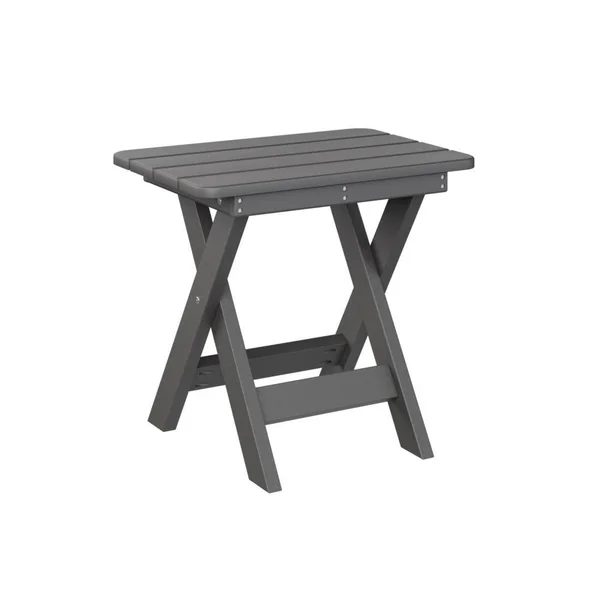 Recycled Plastic Folding End Table in Smoke Gray by Berlin Gardens