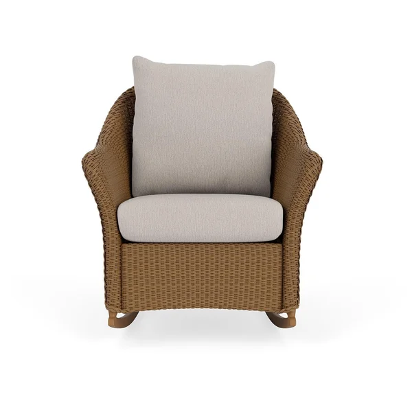 Weekend Retreat Lloyd Loom Rocking Chair in Hickory/Remy Cloud by Lloyd Flanders