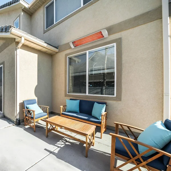 Eurofase Mason Series 39 Inch 2000 Watt Single Element Marine Grade 277V Electric Patio Heater in Stainless Steel - EF20277S3