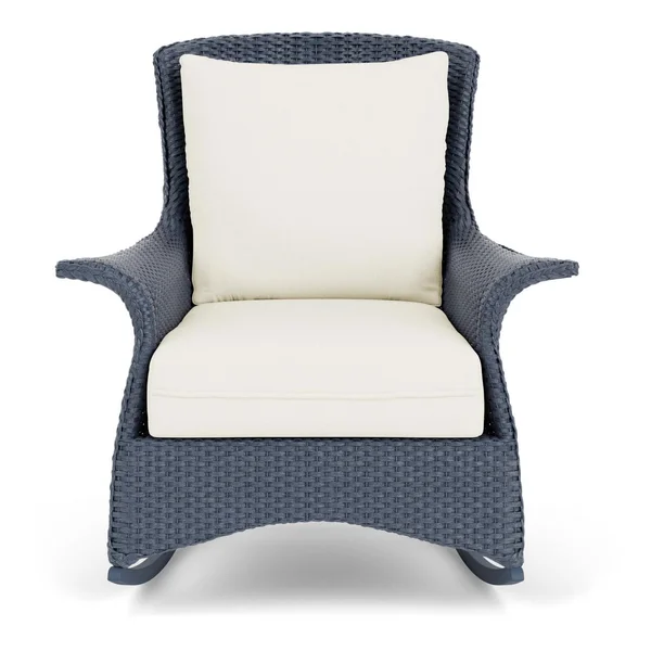 Mandalay Lloyd Loom Rocking Club Chair in Denim Blue/Sailcloth Salt by Lloyd Flanders