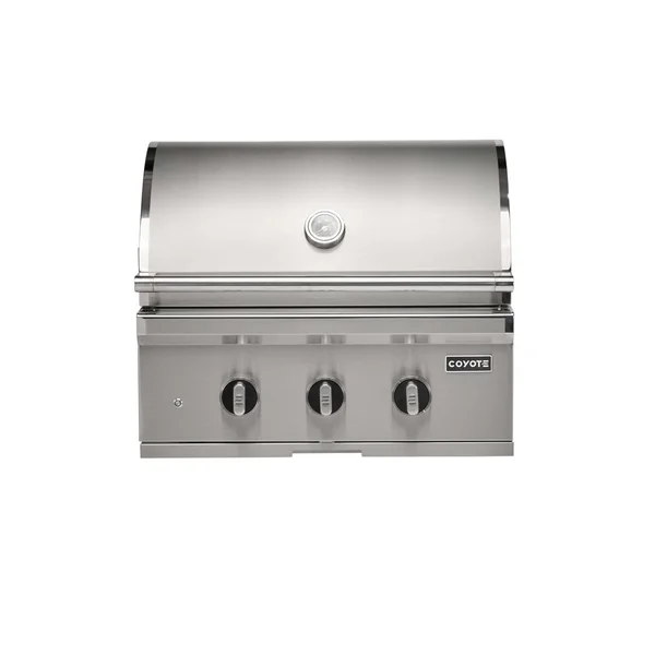 Coyote SL-Series 30-in 2-Burner Built-In Natural Gas Grill w/ Sear Burner, Rotisserie, & Safety Valve - C3SL30NG
