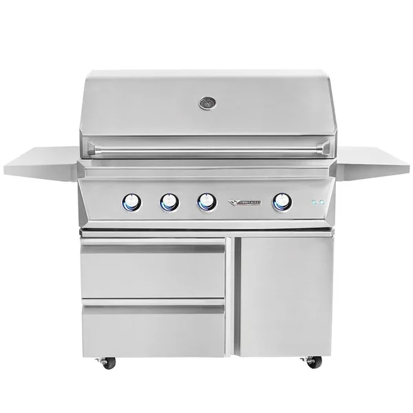 Twin Eagles 42-Inch 3-Burner Propane Gas Grill with Sear Zone & Infrared Rotisserie Burner On Deluxe Cart