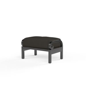 Monterey Aluminum Patio Ottoman in Spectrum Carbon w/ Self Welt By Sunset West
