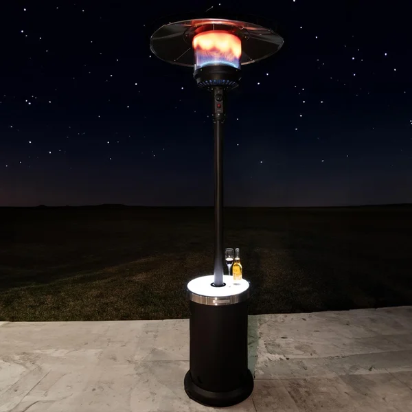 Ultimate Patio 48,000 BTU Propane Outdoor Patio Heater w/ LED Lighted Table - Mocha - SC65263