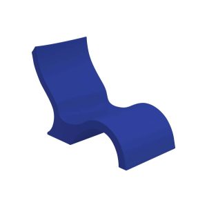 Signature Polyresin Lowback In Pool Chaise Lounge in Dark Blue by Ledge Lounger