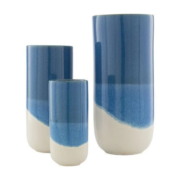 Geo Outdoor Vase - Set of 3 - Blue