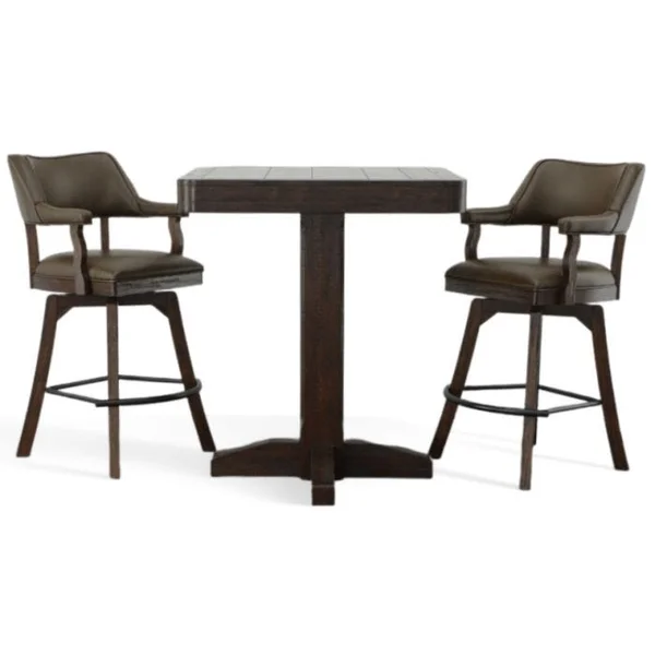 Gettysburg 3-Piece Pub Table Set with 2 Upholstered Chairs