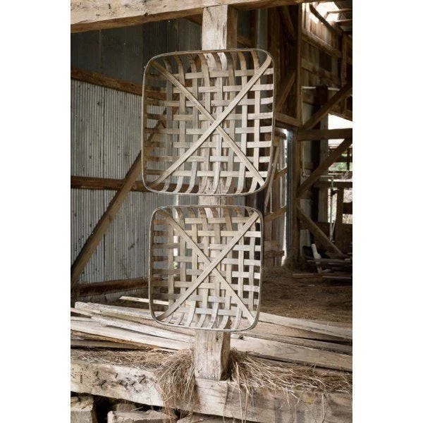 Large Square Tobacco Baskets - Set of 2